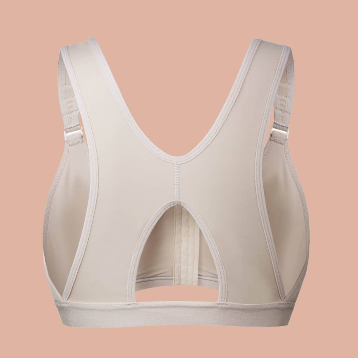 Front Closure Post-Surgery Bra: Beige