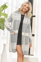 Grey Plaid Cardigan