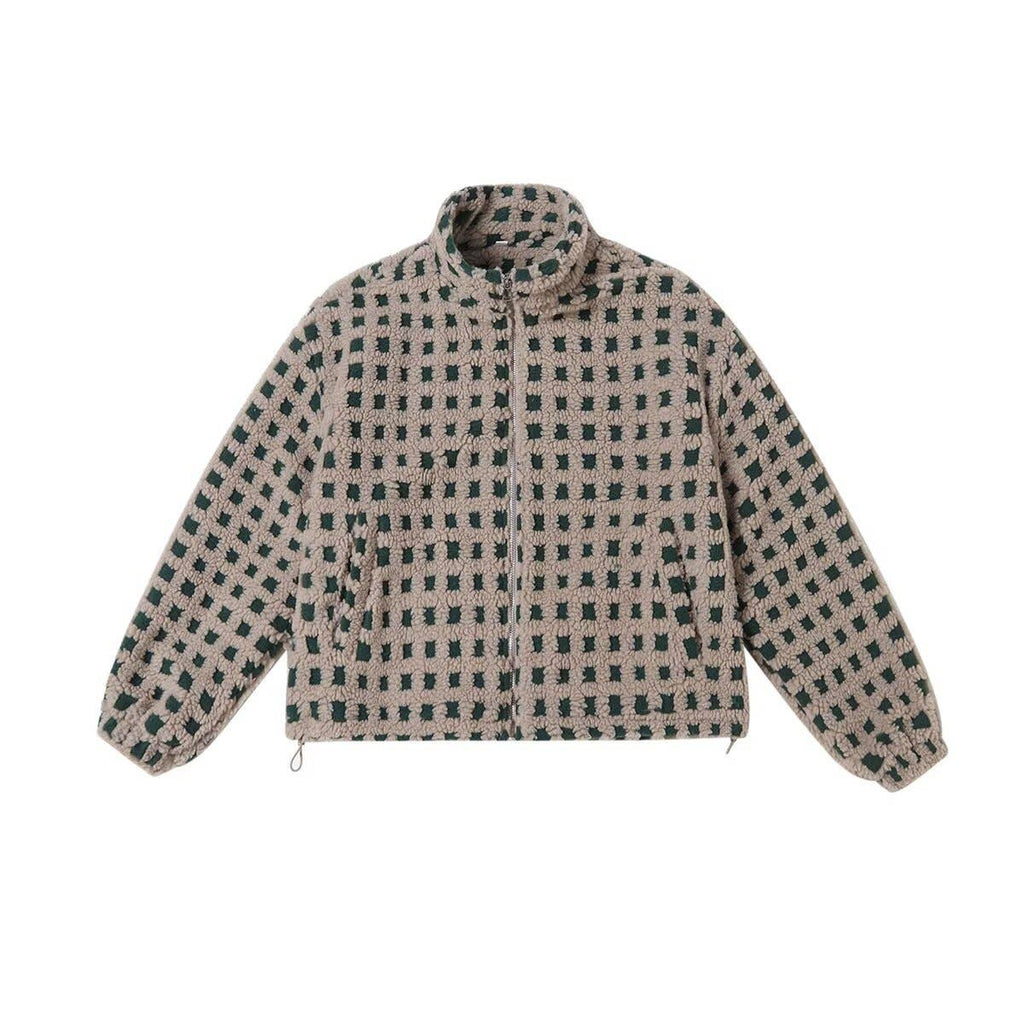 Women's Plaid Lambswool Jacket Green/Beige