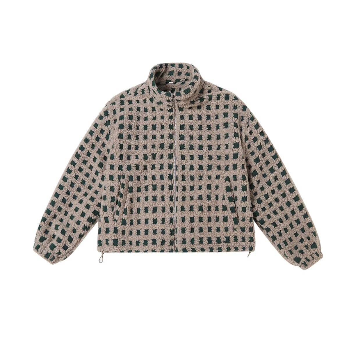 Women's Plaid Lambswool Jacket Green/Beige
