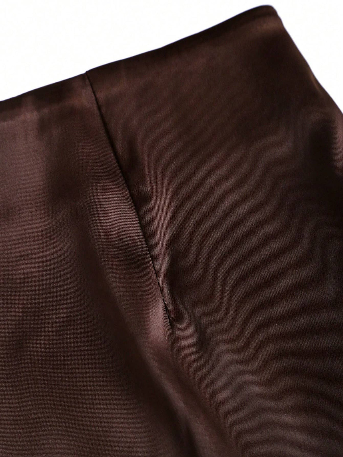 Lace Satin Mini Skirt: Coffee
