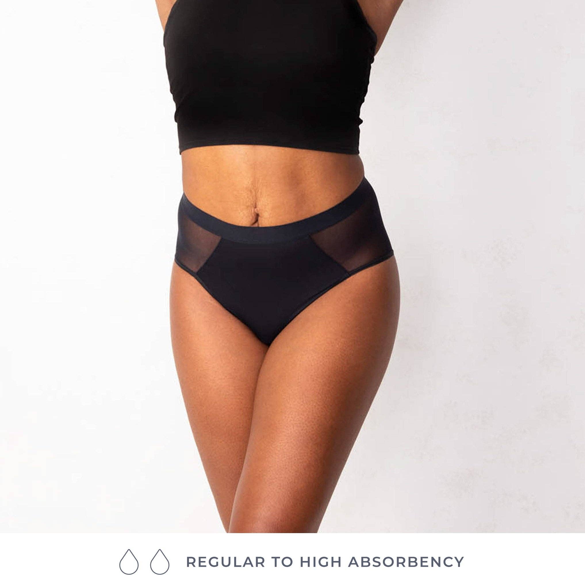 Leak Proof French Cut High Waist: Black