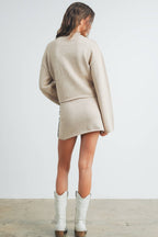 Wavy Stripe Turtleneck Sweater