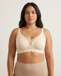 Scalloped Gel Bra: Beige