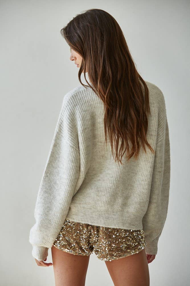 Knit Button Cardigan Oatmeal