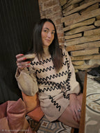 Wavy Stripe Turtleneck Sweater
