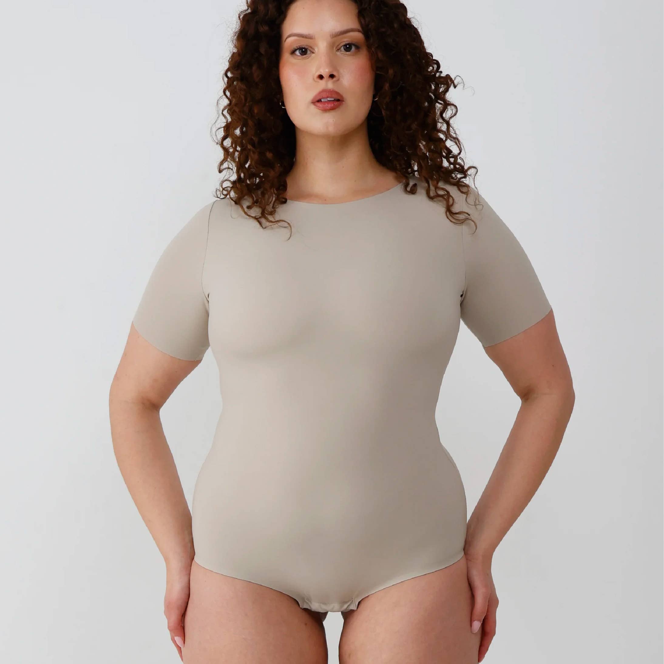 T-Shirt Crew Neck Bodysuit - Dune