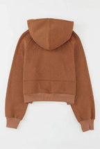 Quarter Zip Brown Hoodie - Intimate Whispers