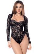 Long Sleeve Lace Teddy