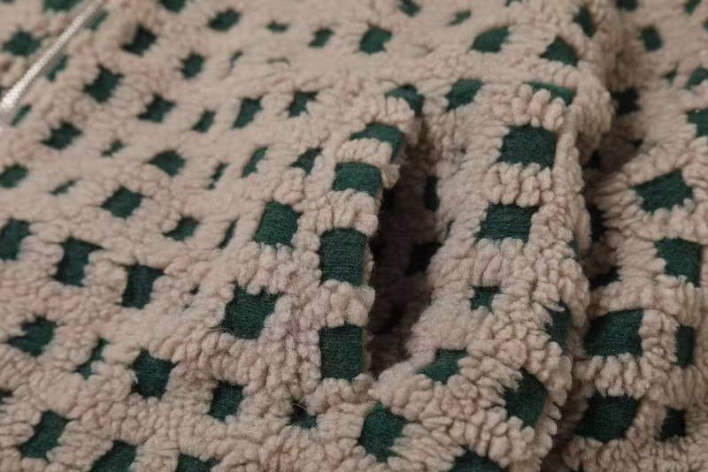 Women's Plaid Lambswool Jacket Green/Beige