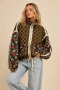 Patchwork Quilted Bomber Jacket