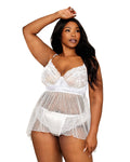 Pearl Babydoll & Panty Set - White
