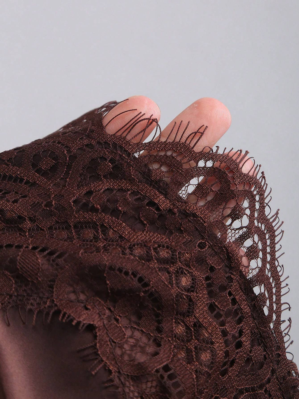 Lace Satin Mini Skirt: Coffee