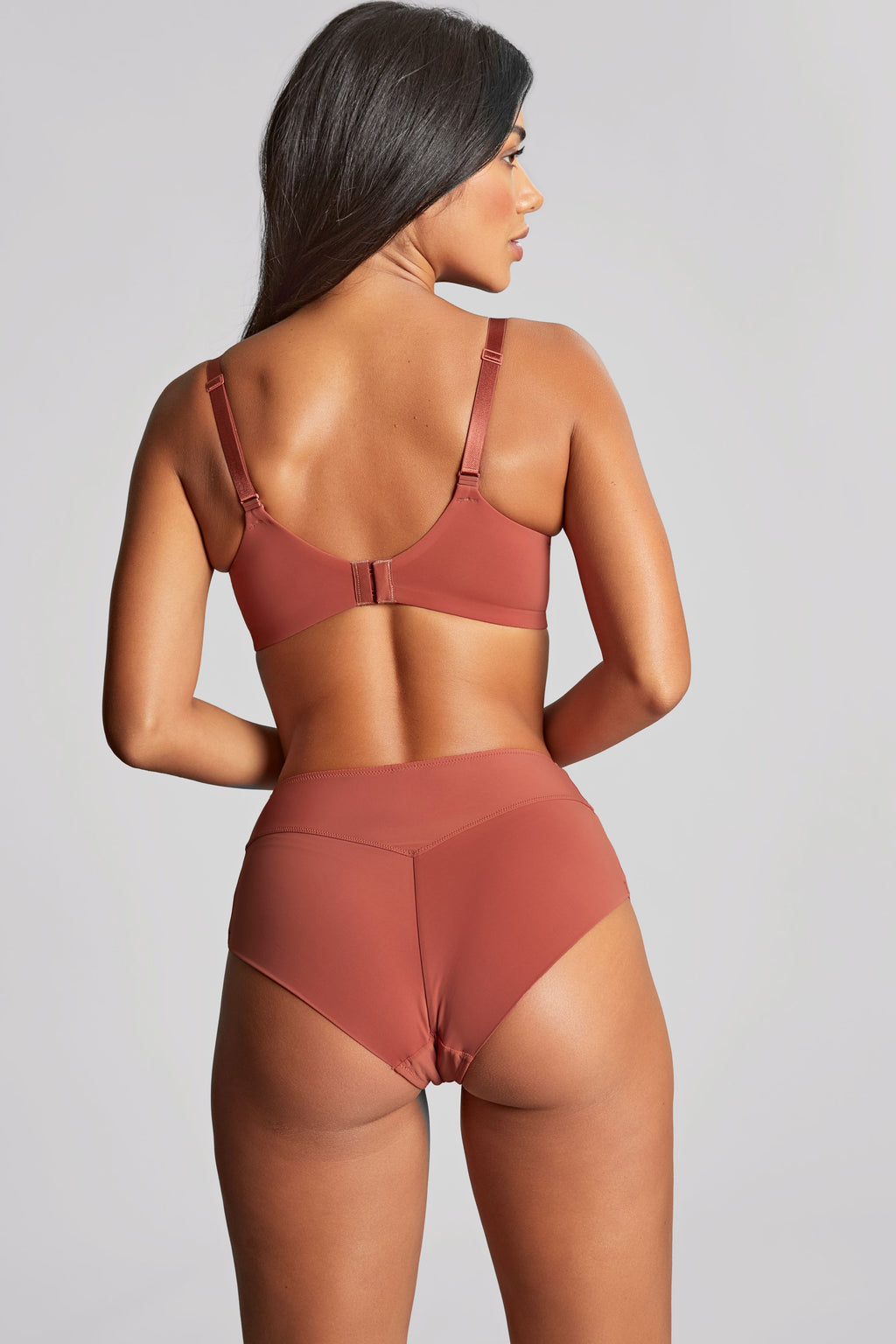Womens Panache Moulded Cup Bra in Pink on Model Back Full Body