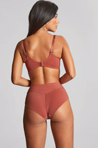 Womens Panache Moulded Cup Bra in Pink on Model Back Full Body
