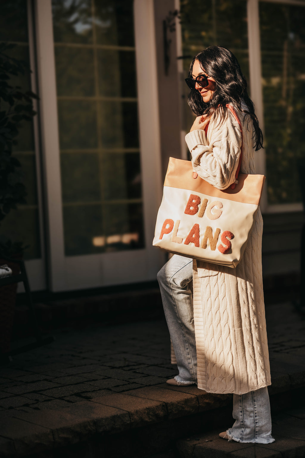 Tote (Cream/Tan) - Big Plans