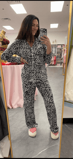 Bamboo PJ Set - Leopard Print - Intimate Whispers