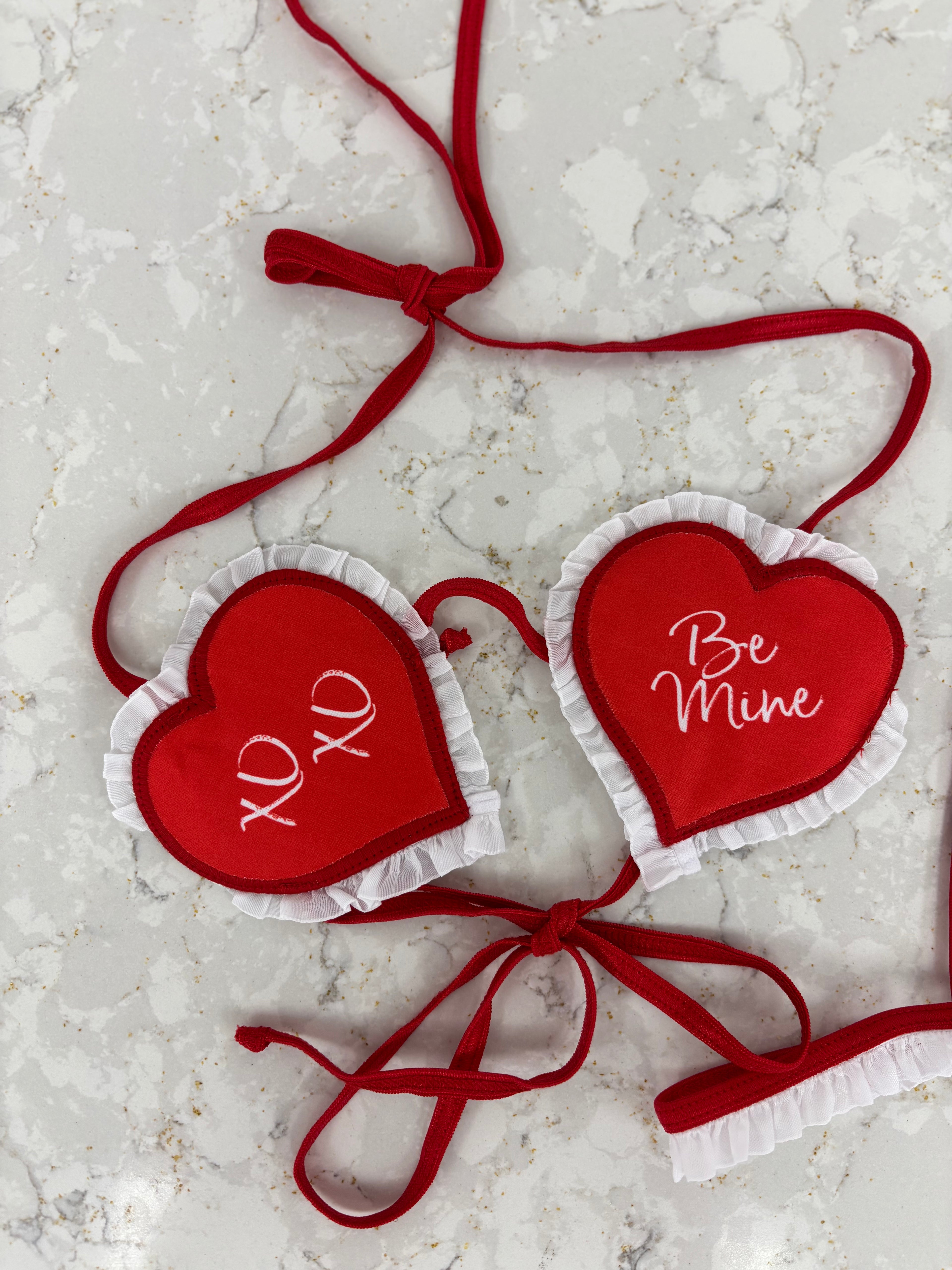 Women's Valentine's Ruffle 2 Piece Set