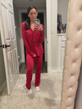 Bamboo PJ Set in Scarlet