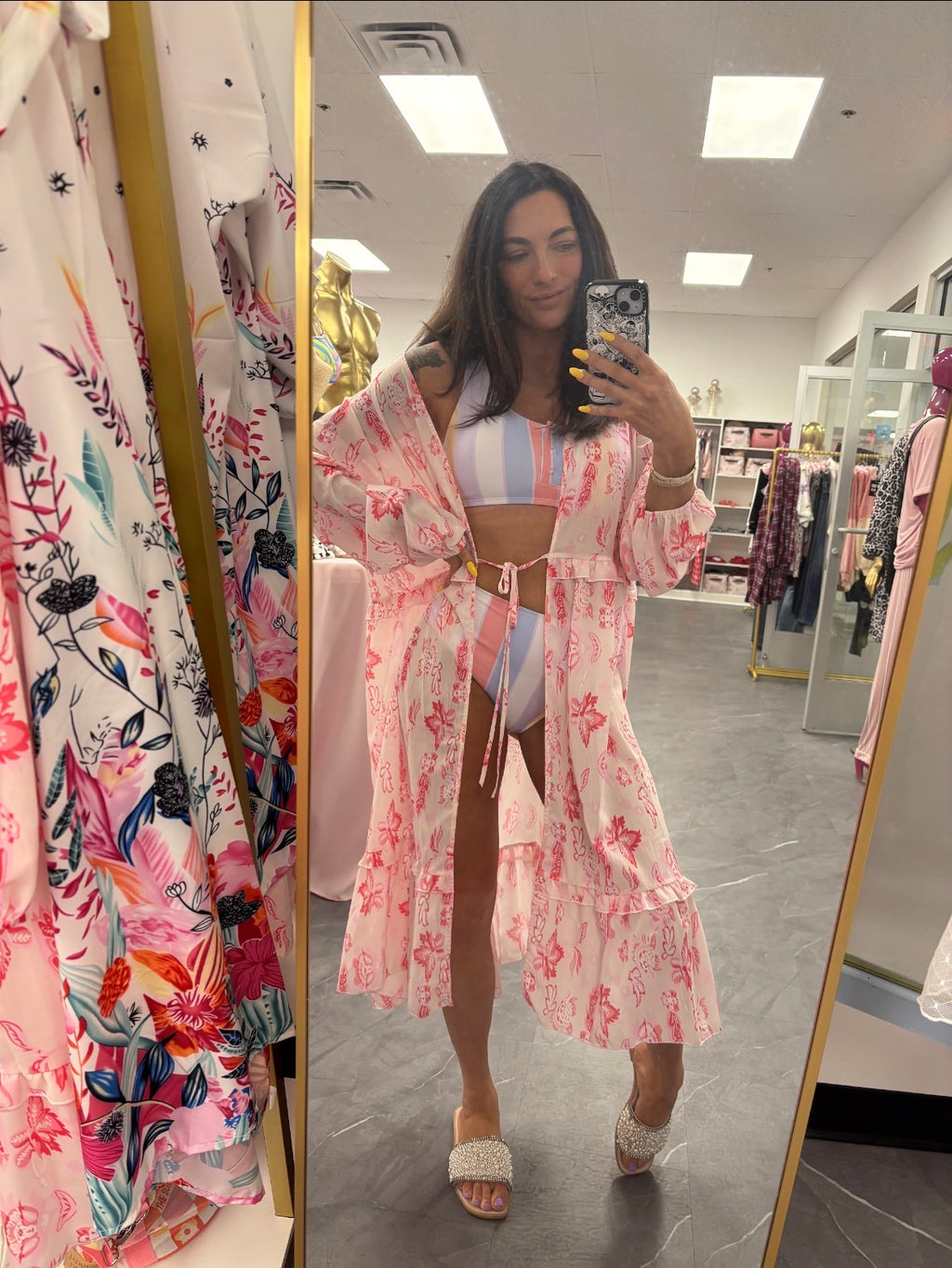 Pink Floral Cover-up