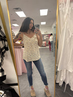 Spring Boho Tank Top: Apricot