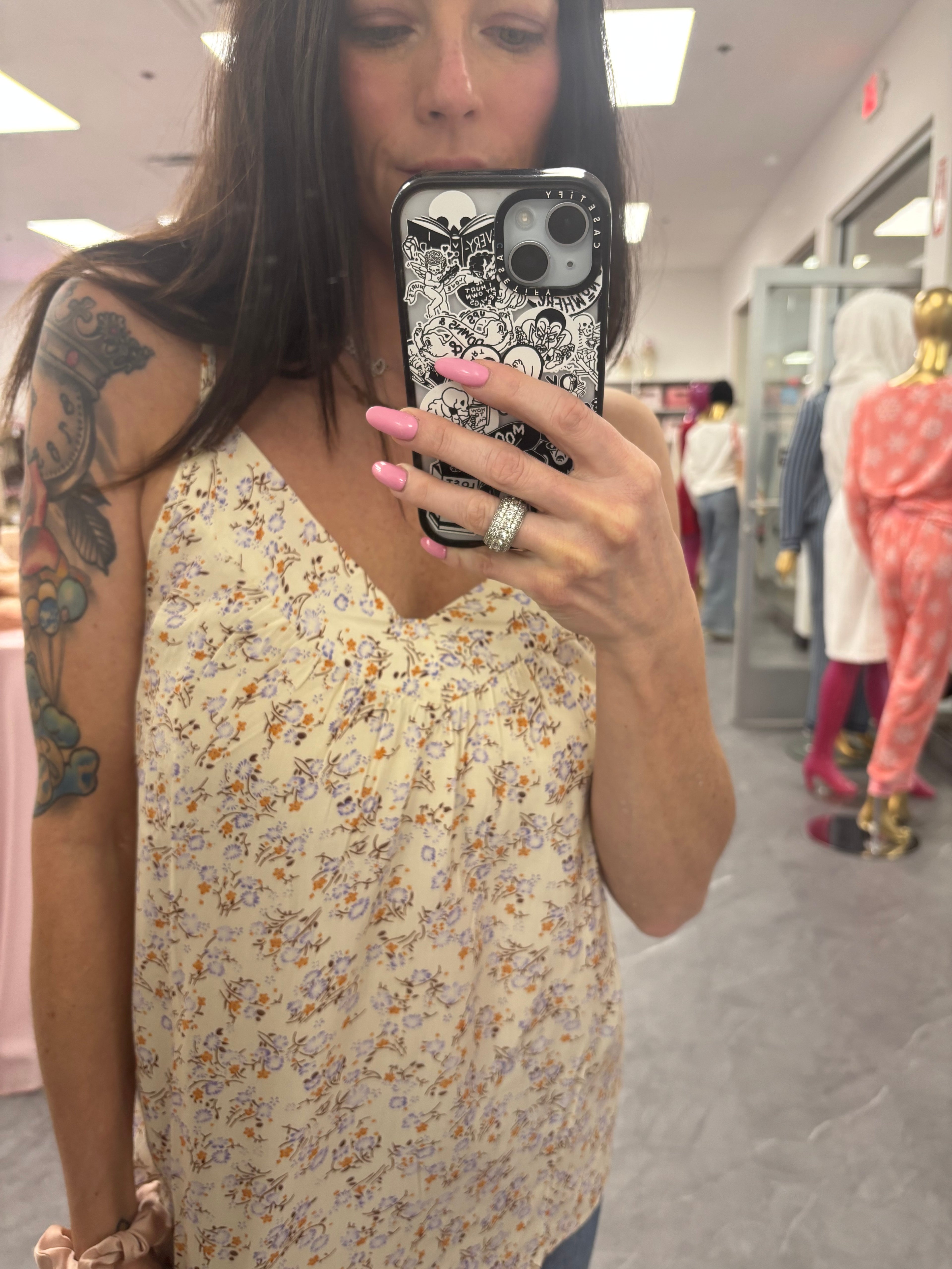 Spring Boho Tank Top: Apricot