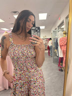 Spring Floral Print Jumpsuit