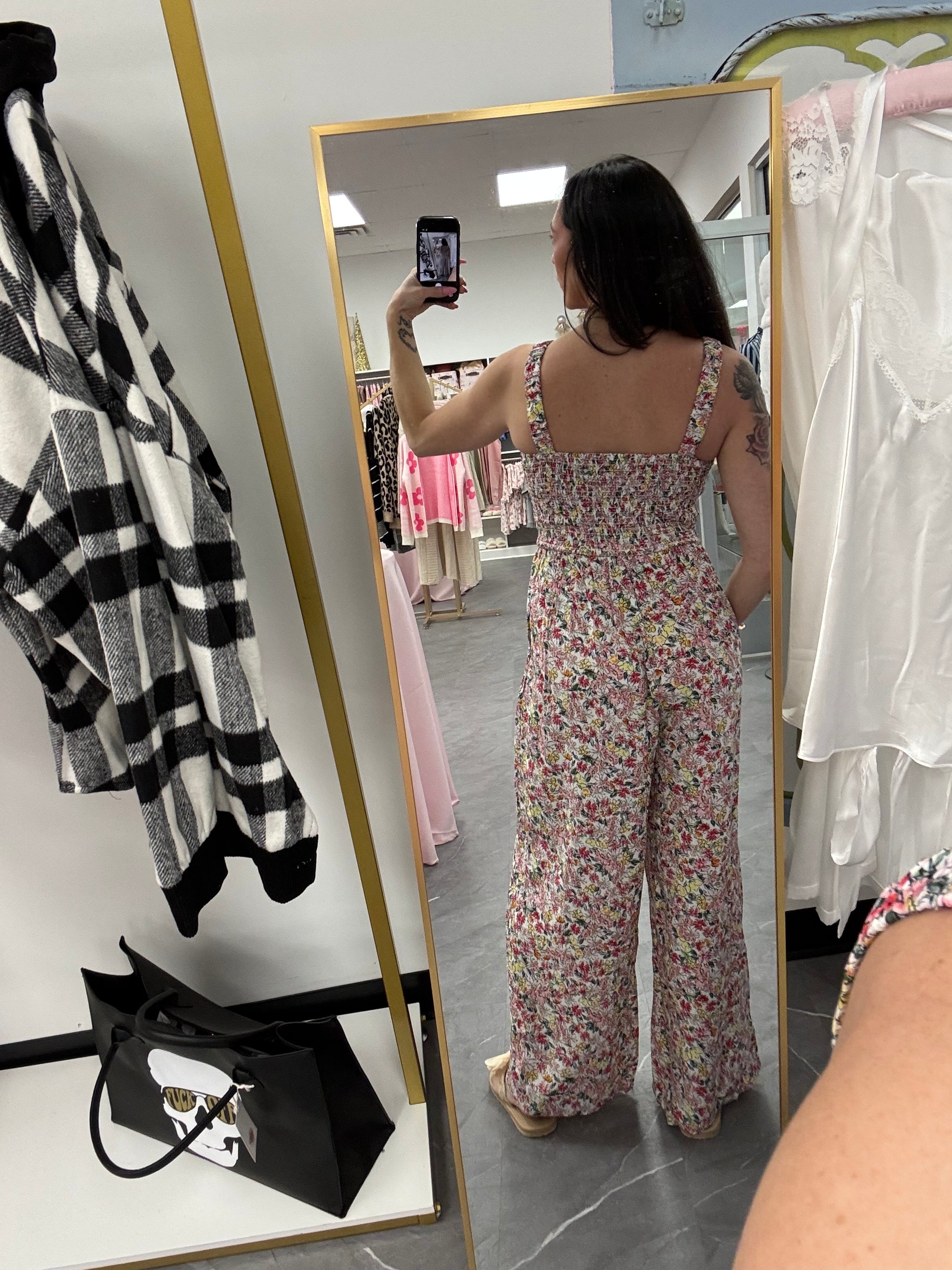Spring Floral Print Jumpsuit