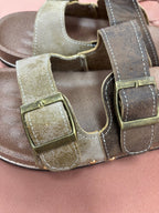 Buckle Strap Slide Sandals: Coffee - Intimate Whispers