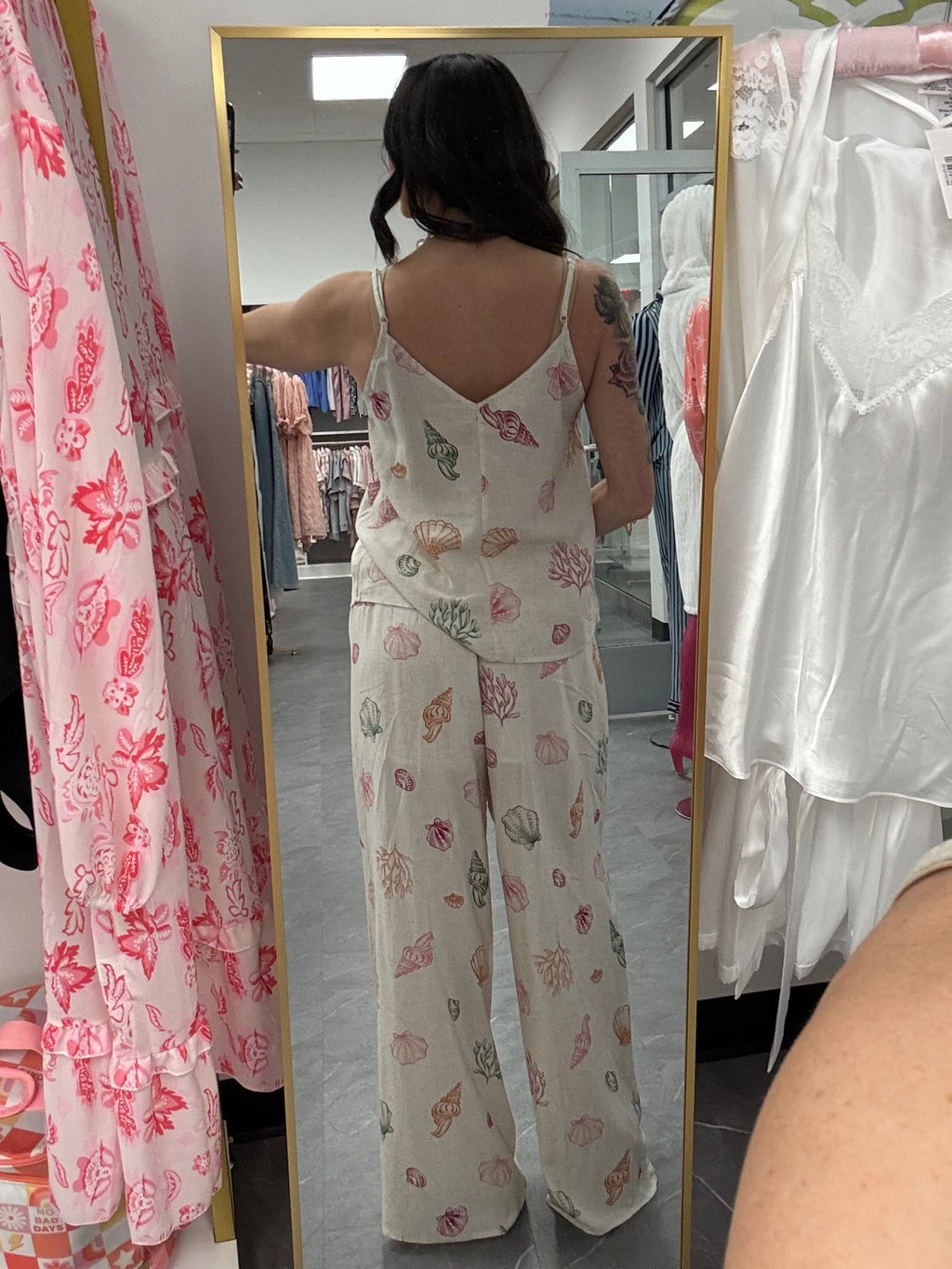 Summer Seashell Wide-Leg Pants