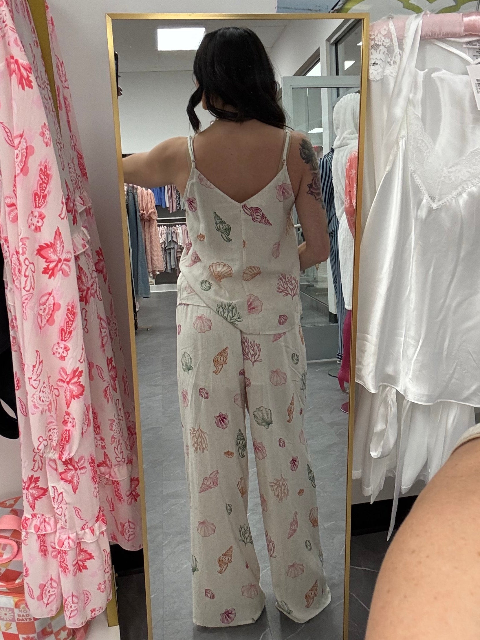 Summer Seashell Wide-Leg Pants