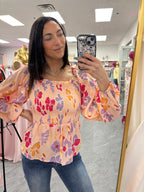 Deleon Square Neck Blouse