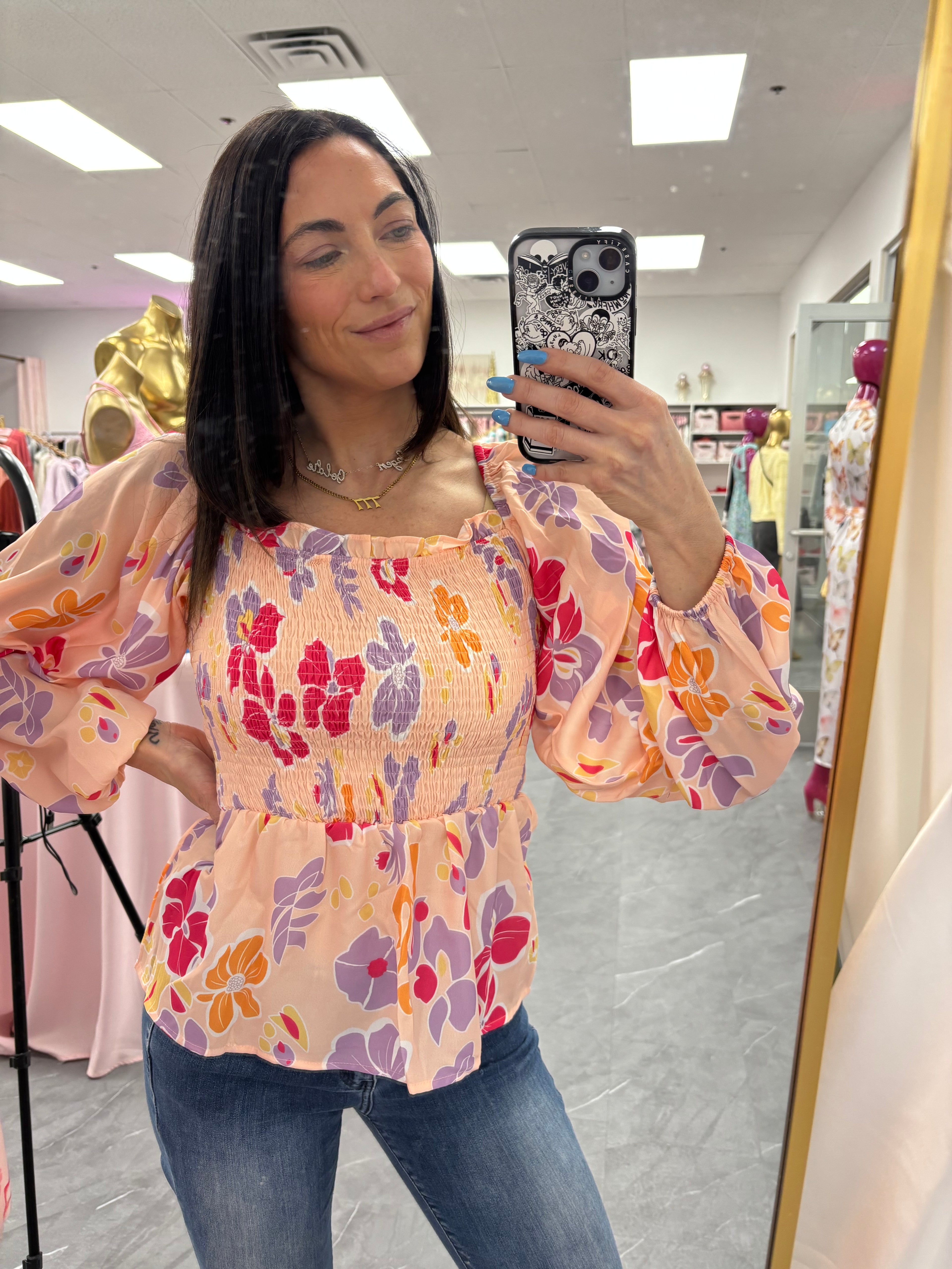 Deleon Square Neck Blouse