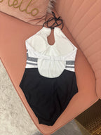 Black & White One-piece Swimwear - Intimate Whispers