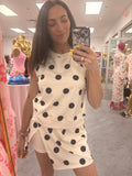 Polka Dot Tank Split Mini Skort Set
