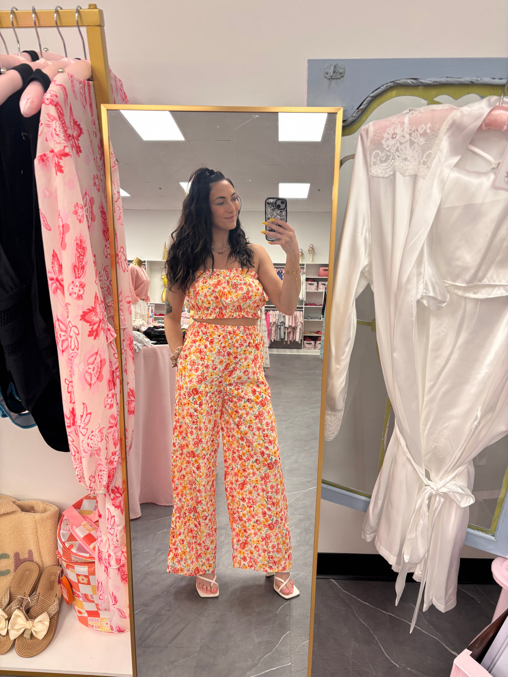 Boho Floral Bandeau and Pants Set