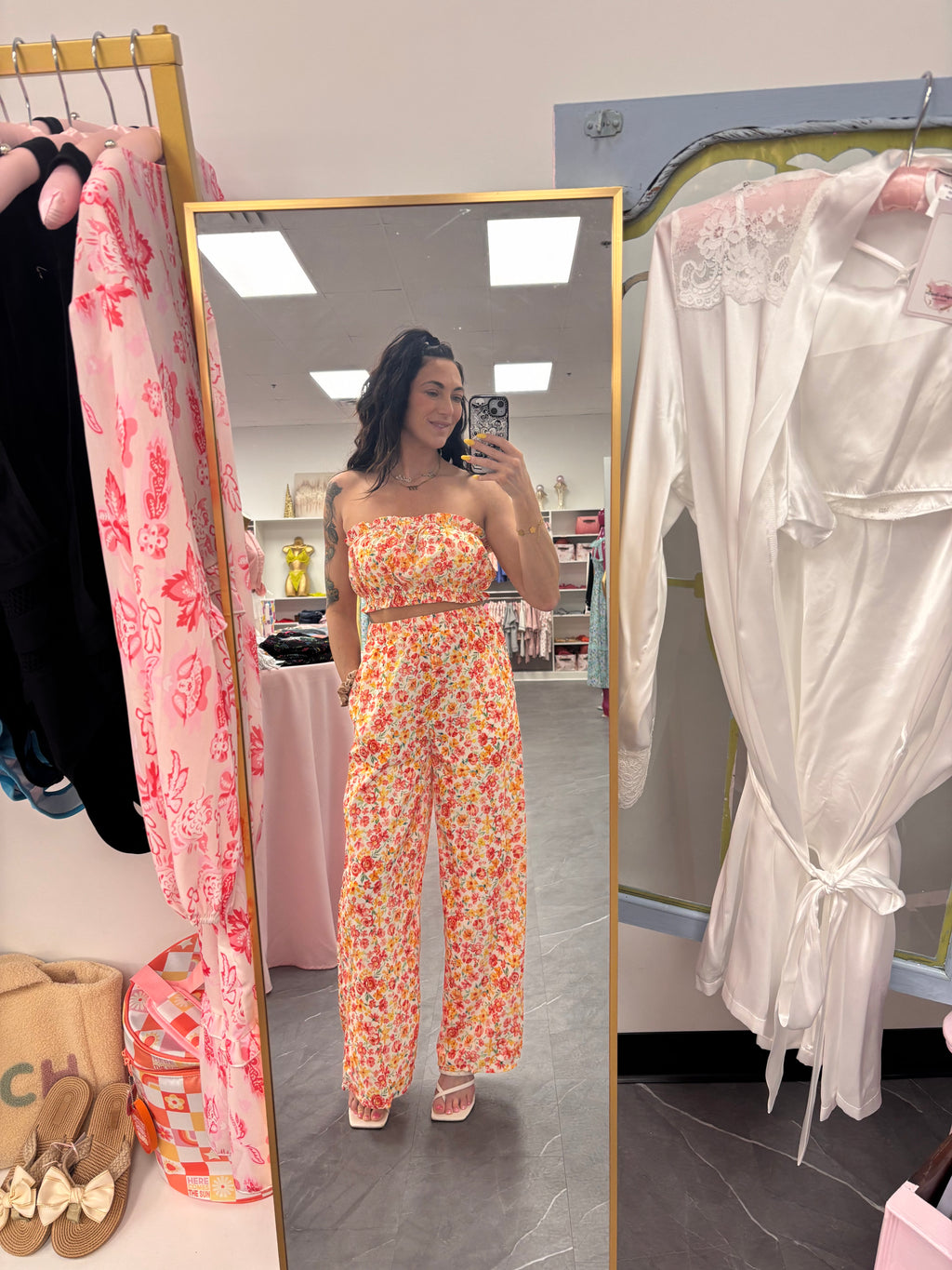 Boho Floral Bandeau and Pants Set