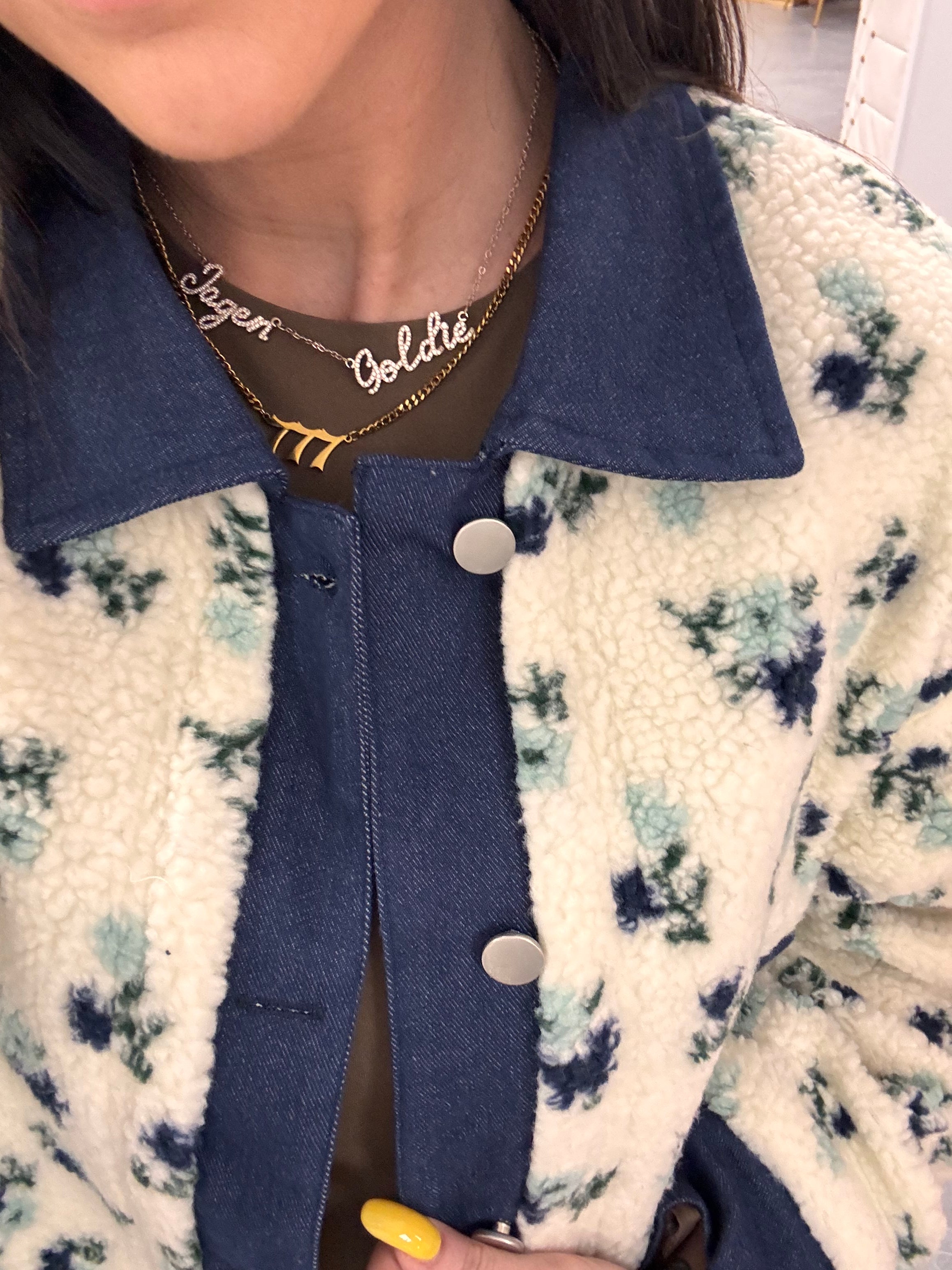 Floral  Collared Button-Down Jacket