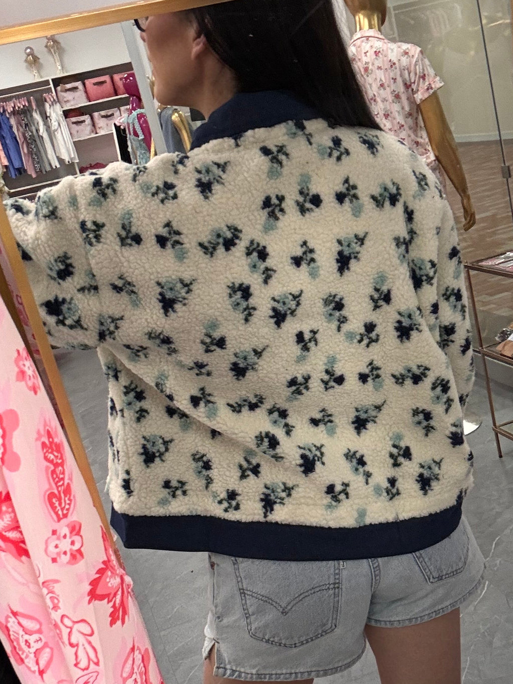 Floral  Collared Button-Down Jacket