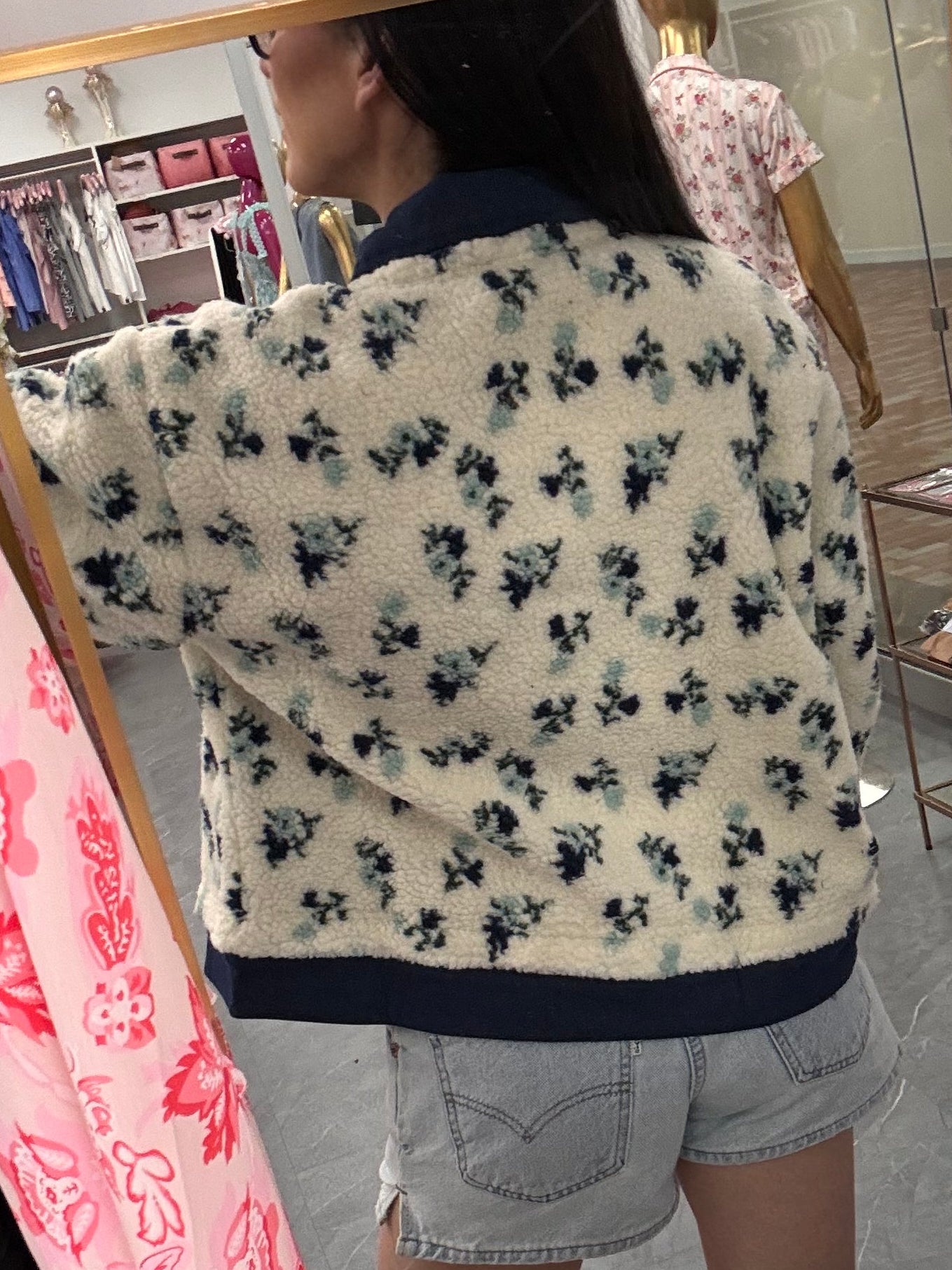 Floral  Collared Button-Down Jacket