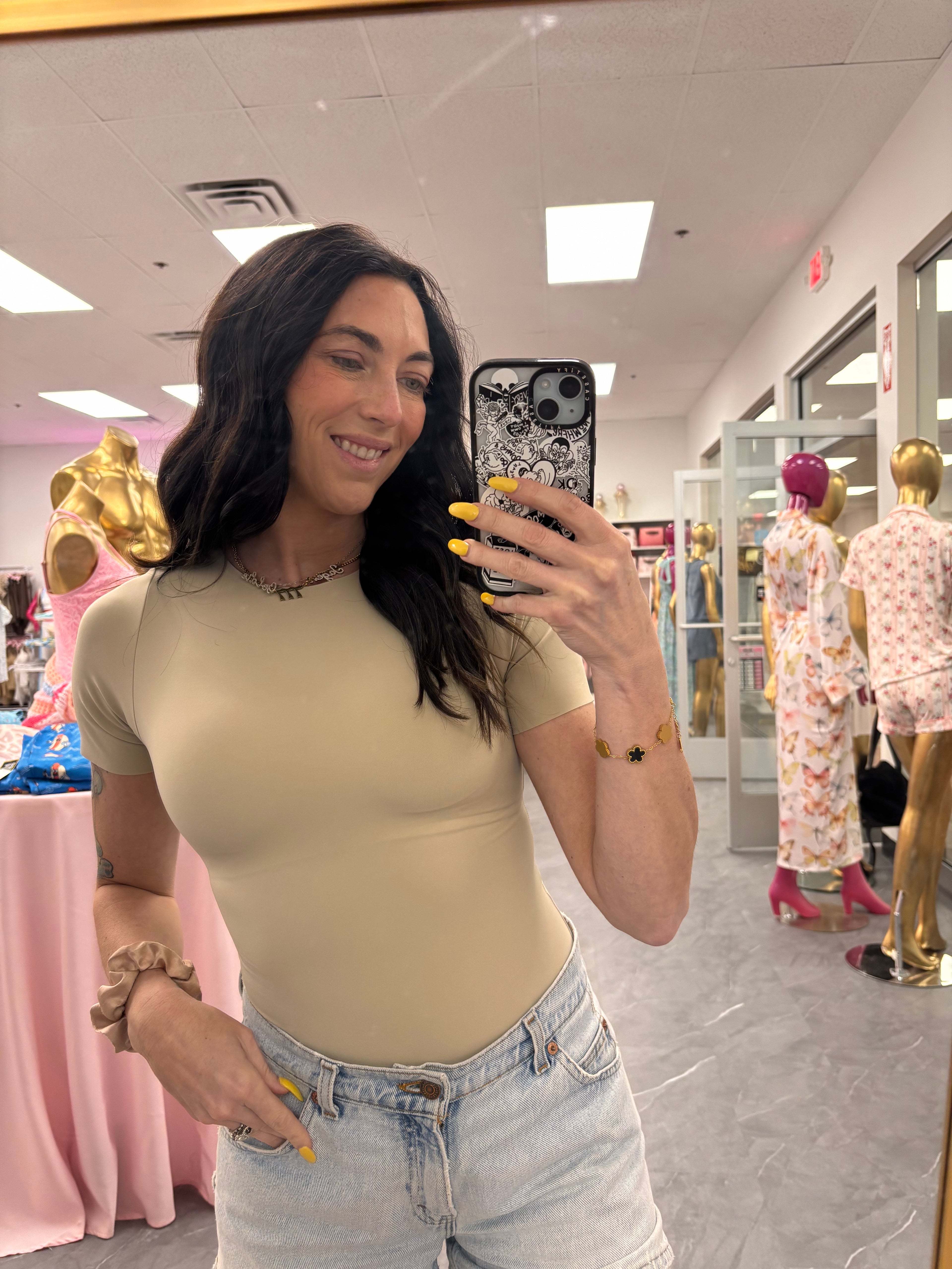 T-Shirt Crew Neck Bodysuit - Dune
