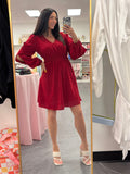V Neck Dress Wine