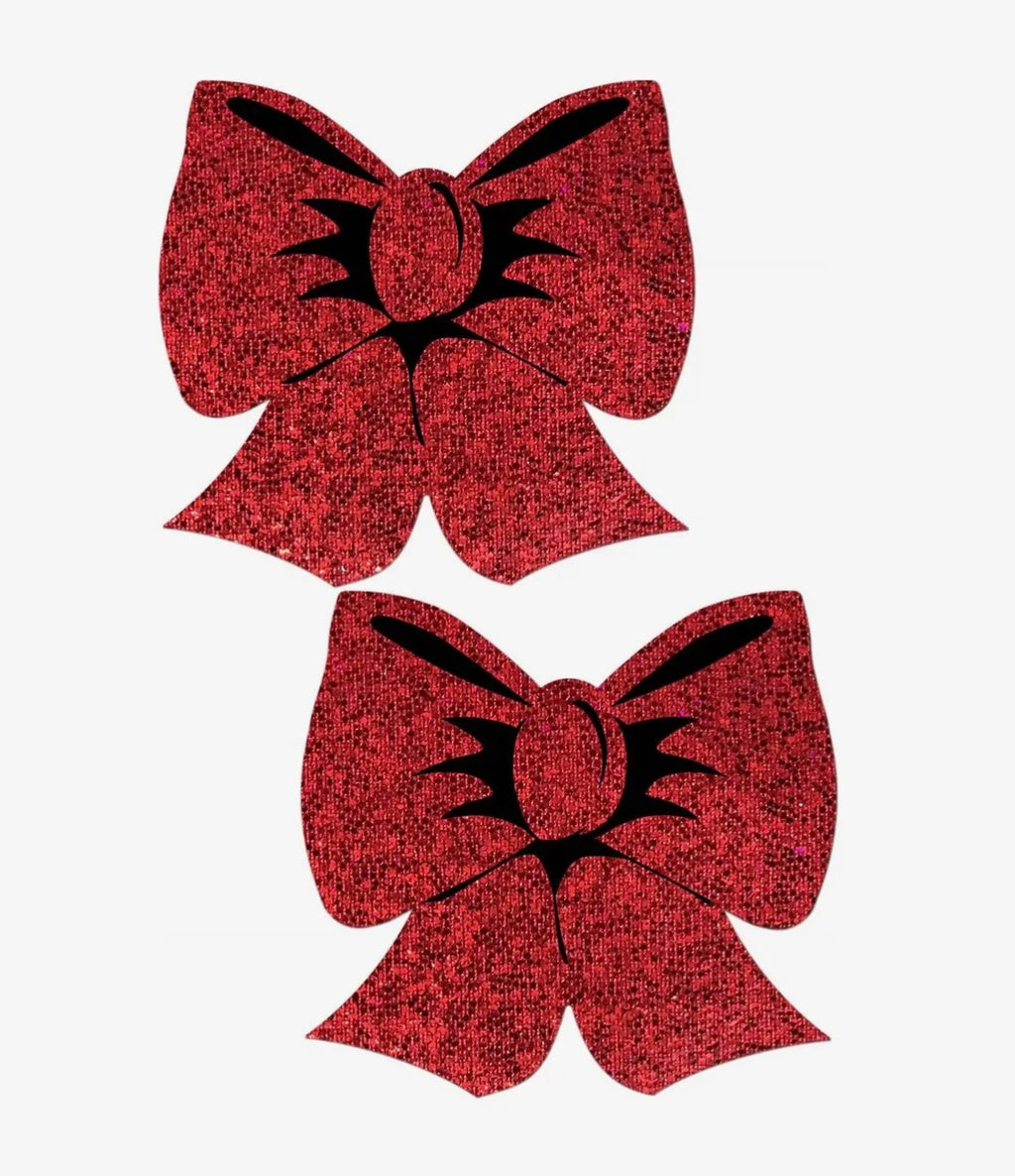 Holographic Red Bows Nipple Pasties