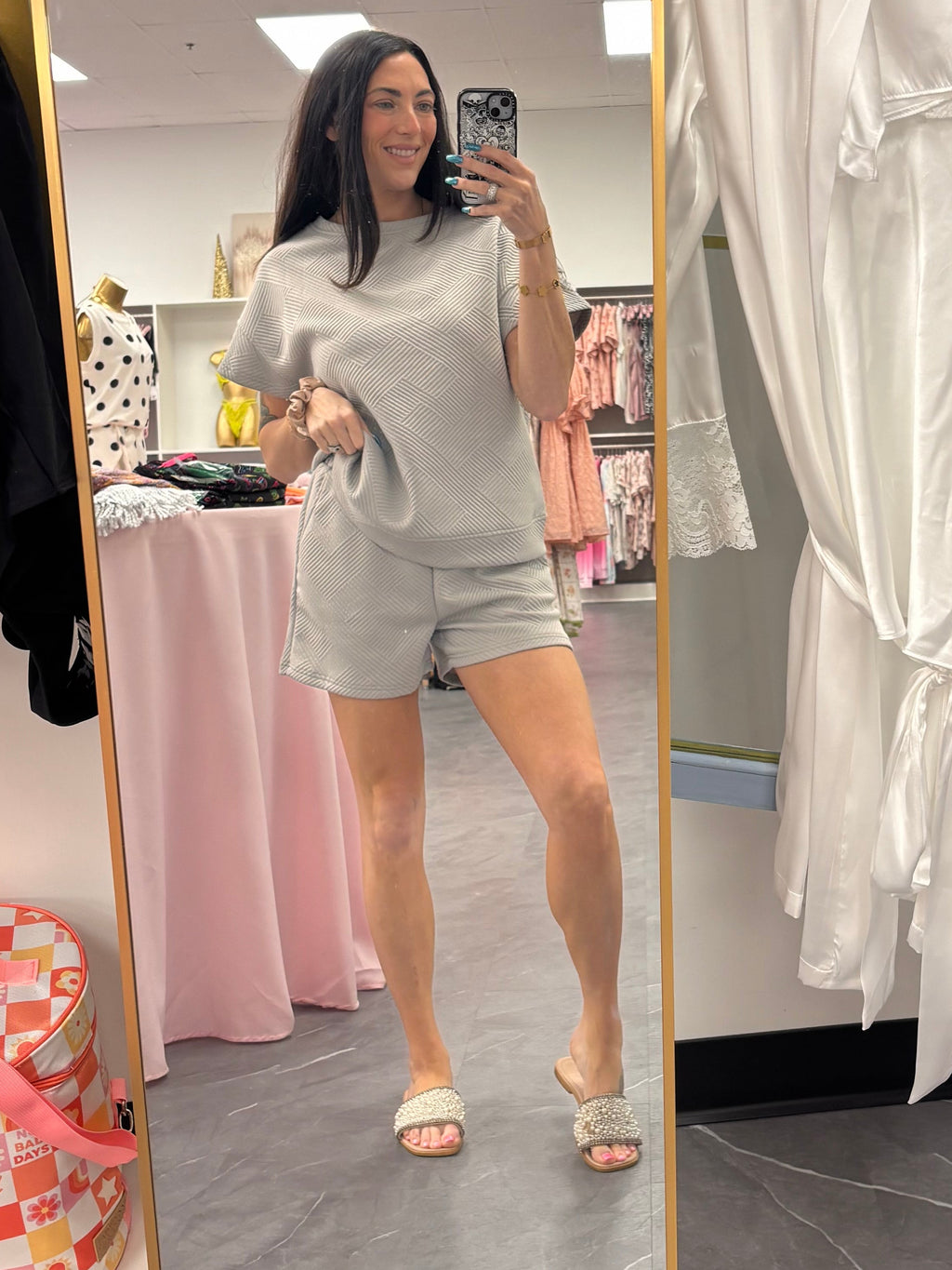 Maddie Textured 2 Piece Set - Grey