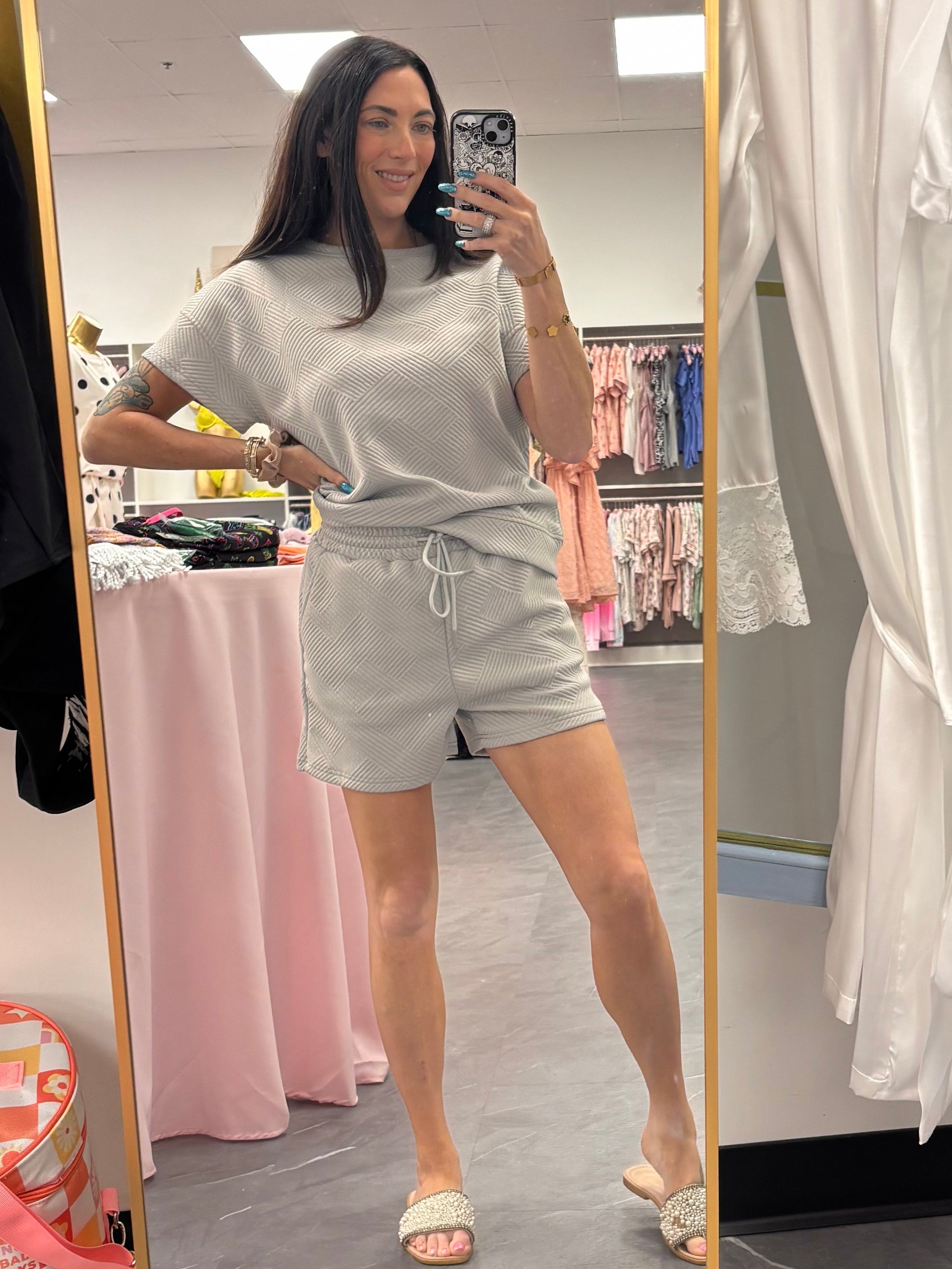 Maddie Textured 2 Piece Set - Grey
