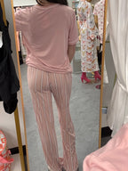 Bamboo Tee and Trouser Set : Blush Stripe