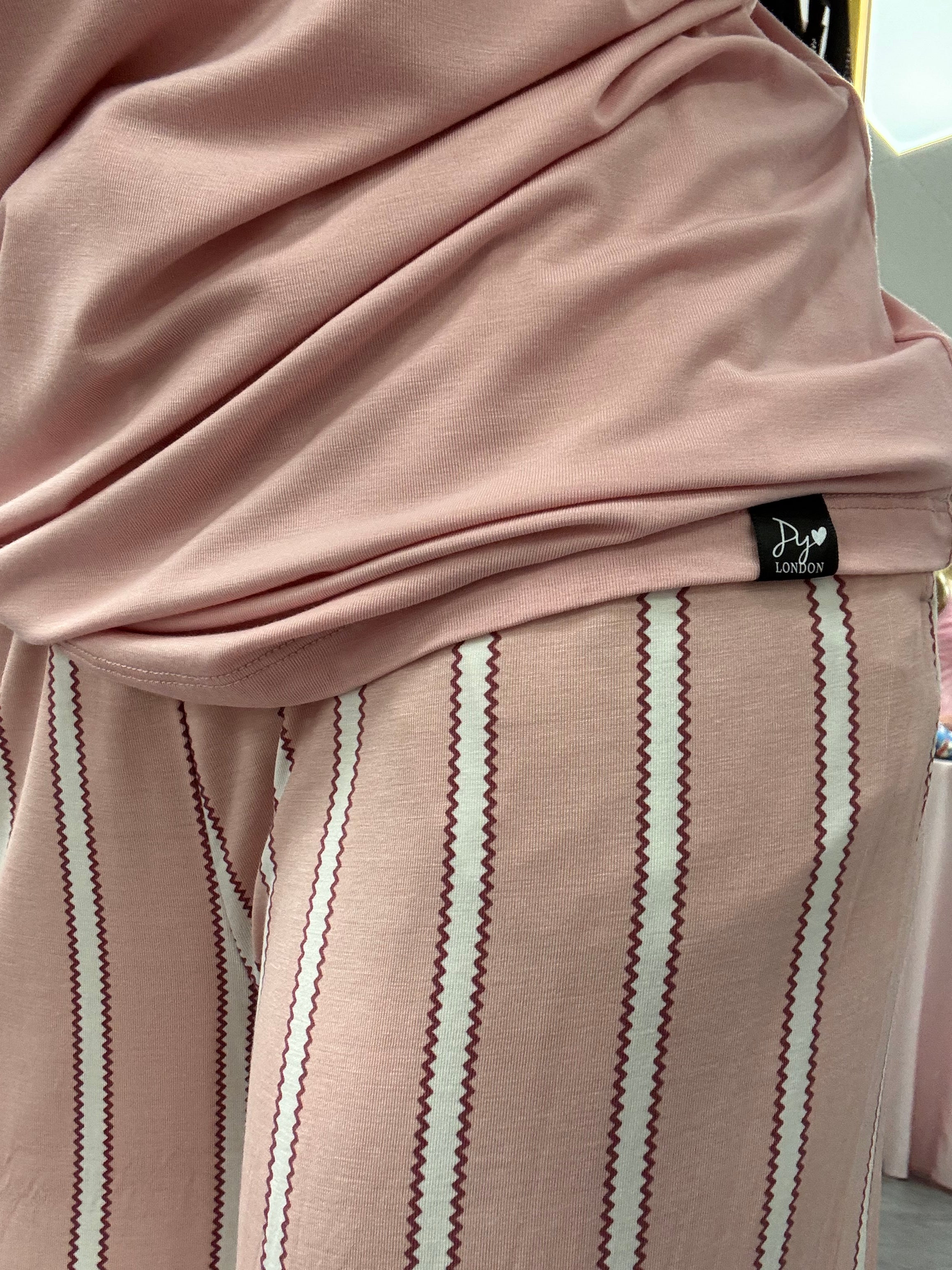 Bamboo Tee and Trouser Set : Blush Stripe