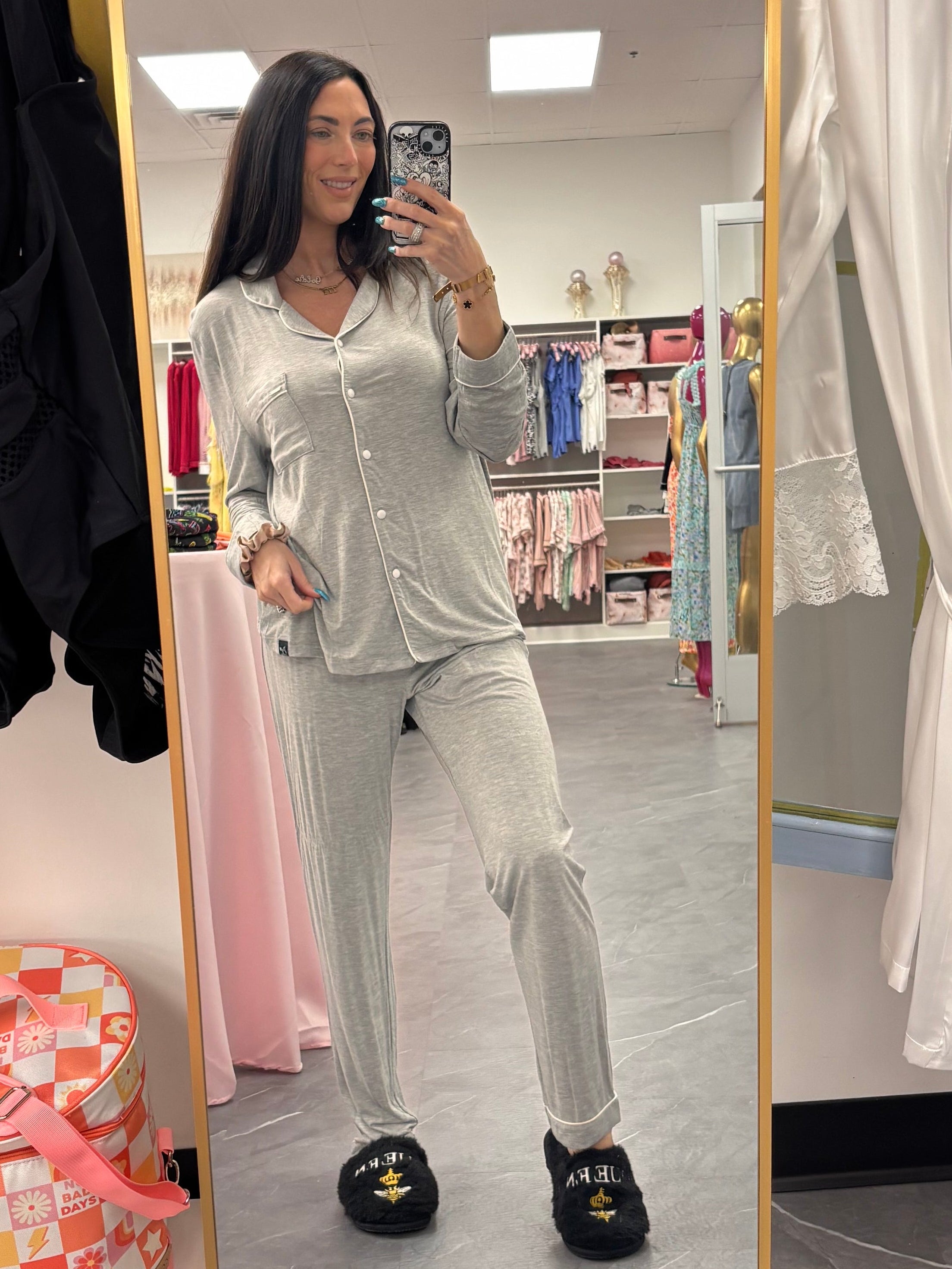 Bamboo Pajama Set in Grey Marl