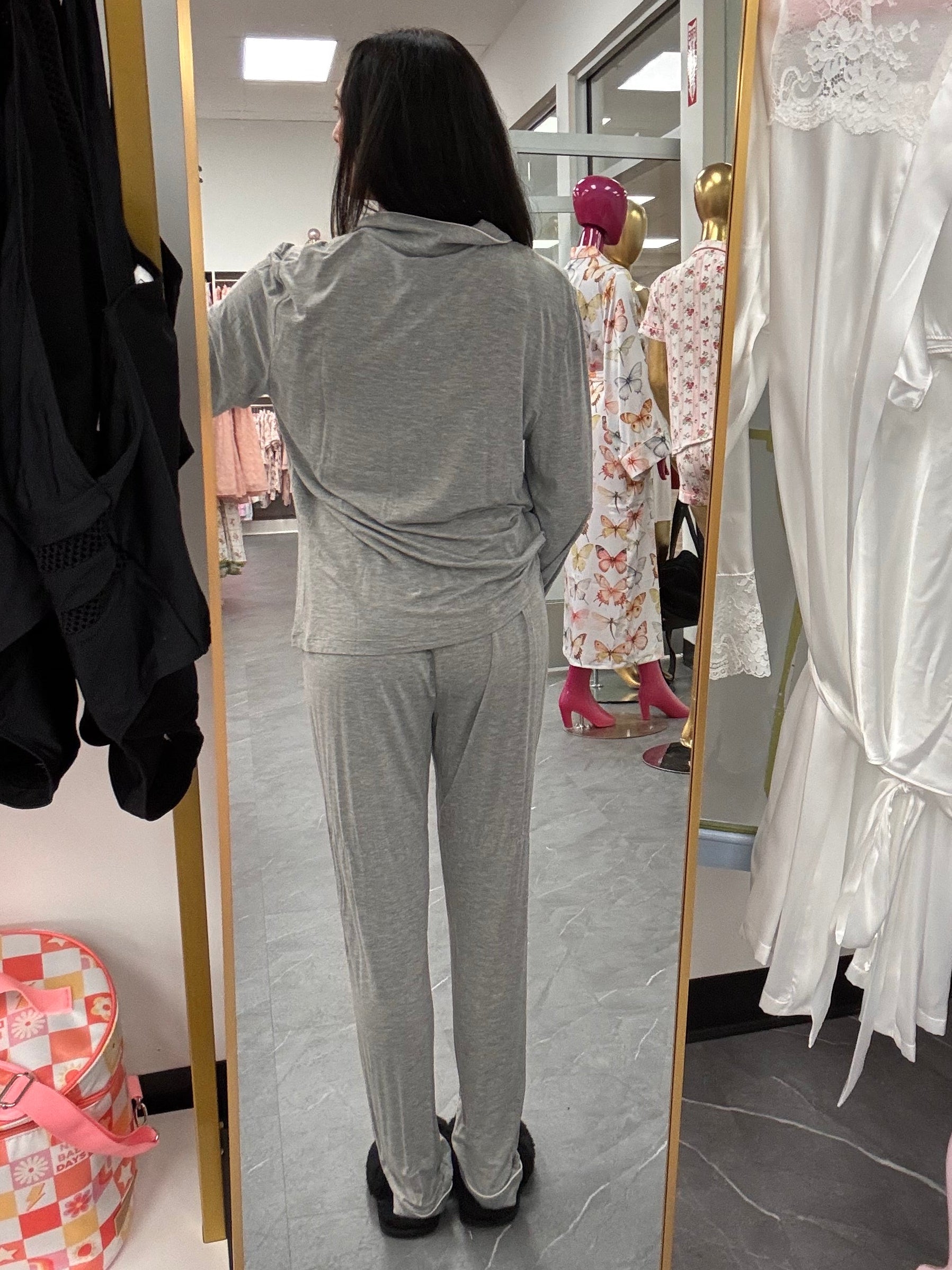 Bamboo Pajama Set in Grey Marl