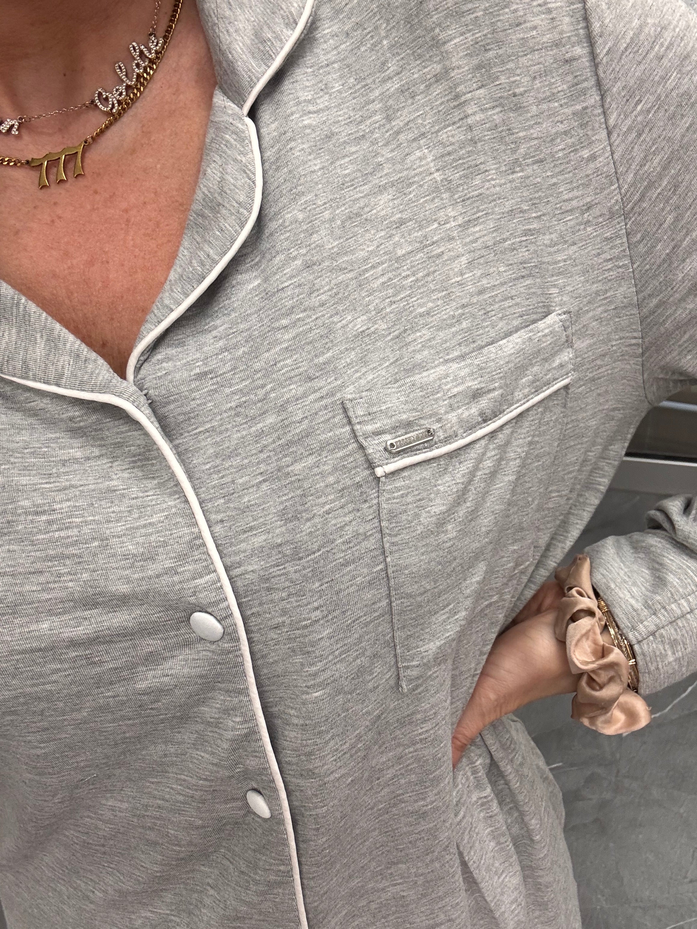 Bamboo Pajama Set in Grey Marl